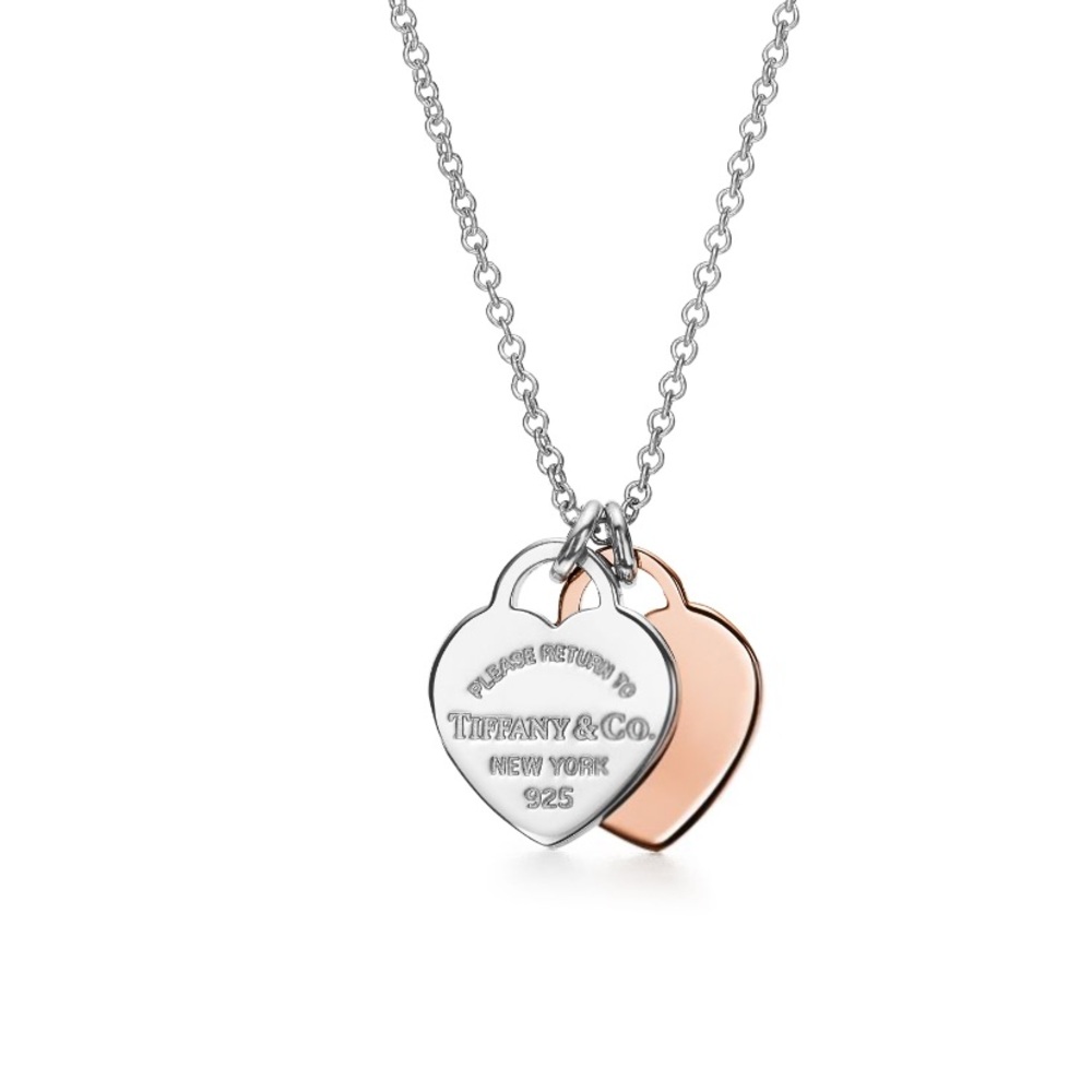 Tiffany’s Double Heart Tag Pendant (Rose Gold)